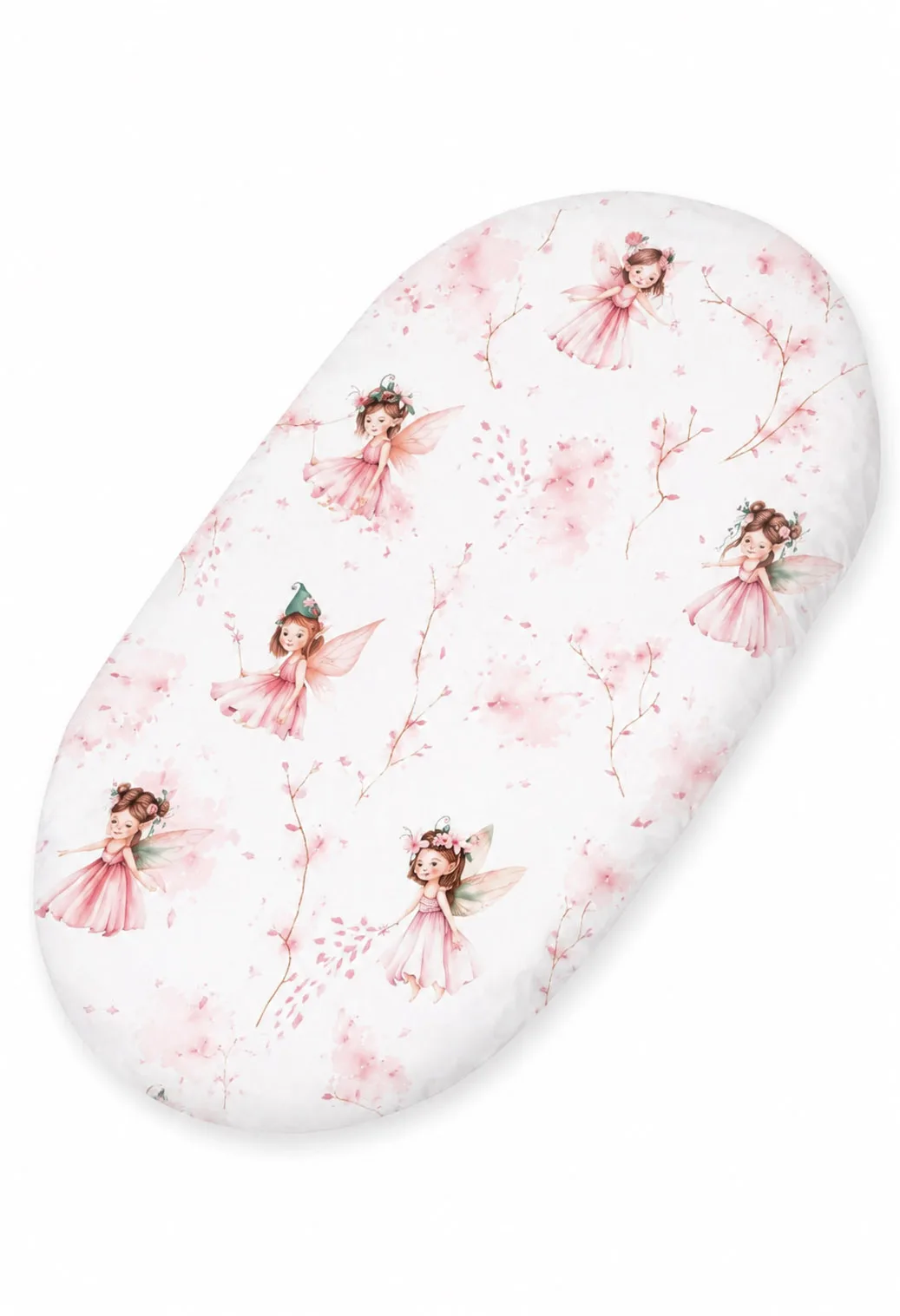 Sheet made of cotton for for prams, moses basket mattress 75x35 cm -  Blossom Fairies