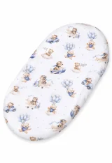 Sheet made of cotton for moses basket mattress 75x35 cm - Blue Sky Bears
