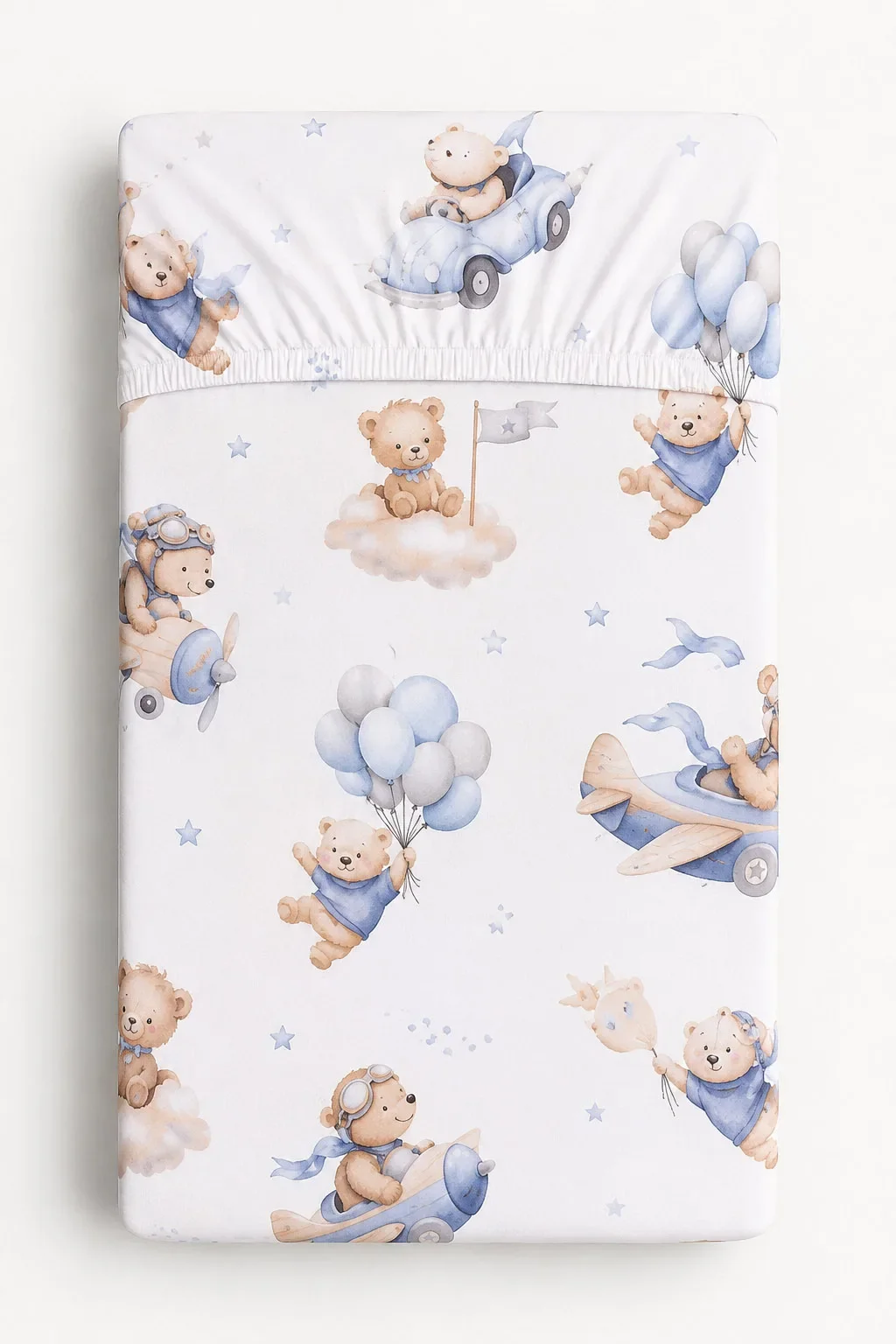 Sheet made of cotton 120x60cm - Blue Sky Bears