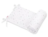 Universal bumper for cot - mini gray stars
