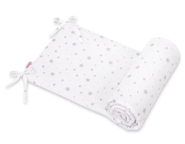 Universal bumper for cot - mini gray stars