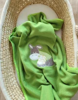 Polar fleece blanket for babies - Donkey Luca green 3