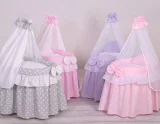 Wicker crib for doll Moses basket for dolls with drape LITTLE PRINCESS pink 9