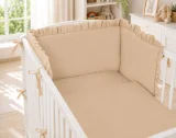 Universal baby bed bumper with frill - beige 3