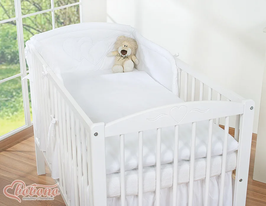 Bedding set 3-pcs 120x90 - Hanging Hearts white 2