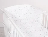 Universal bumper for cot - mini gray stars 2