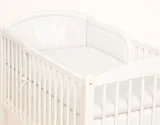 Universal crib rail bumper – White hearts