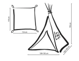 Teepee tent for kids +play mat + decorative feathers - grey rosette 8