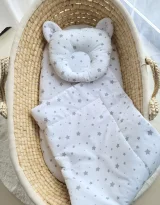 Duvet with pillow Teddy - 2pcs set - mini gray stars 4