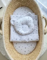 Duvet with pillow Teddy - 2pcs set - mini gray stars 5