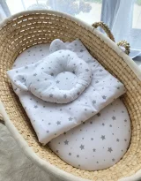 Duvet with pillow Teddy - 2pcs set - mini gray stars 6