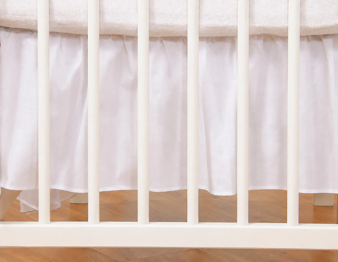 Dust Ruffle Crib - Bed Skirt - Masking flounce 120x60cm - white 2