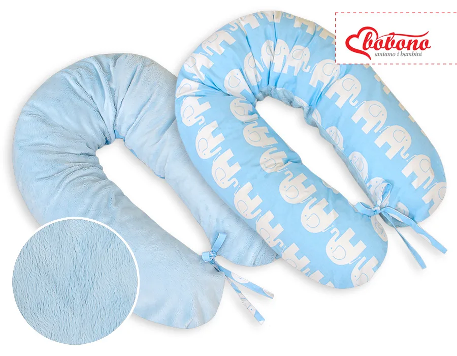 Pregnancy pillow- double-sided-Simple Elephants blue 2