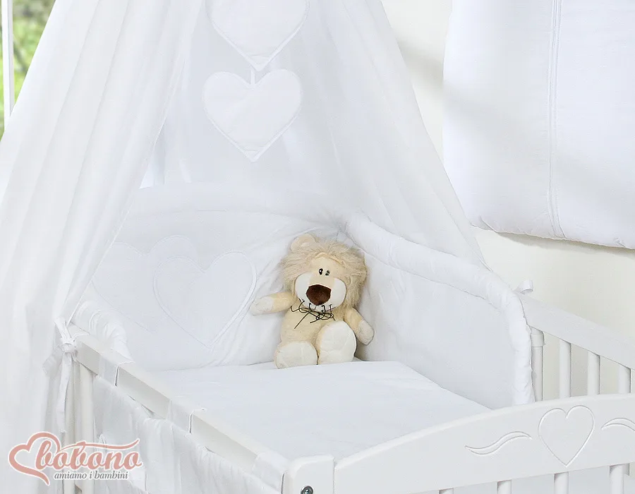 Canopy made of fabric- Hanging Hearts white 3