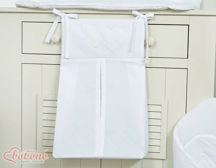 Diaper bag- Hanging Hearts white 2