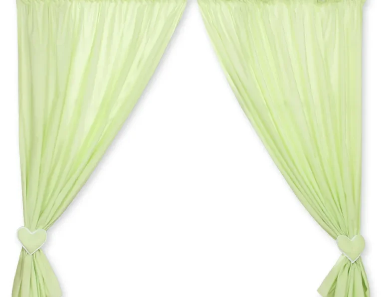 Curtains for baby room- Hanging Hearts green