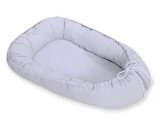 Baby nest double-sided Premium Cocoon for infants BOBONO- white polka dots on grey/grey 4