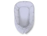 Baby nest double-sided Premium Cocoon for infants BOBONO- white polka dots on grey/grey 5
