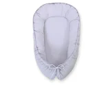 Baby nest double-sided Premium Cocoon for infants BOBONO- white polka dots on grey/grey 6