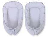 Baby nest double-sided Premium Cocoon for infants BOBONO- white polka dots on grey/grey 2