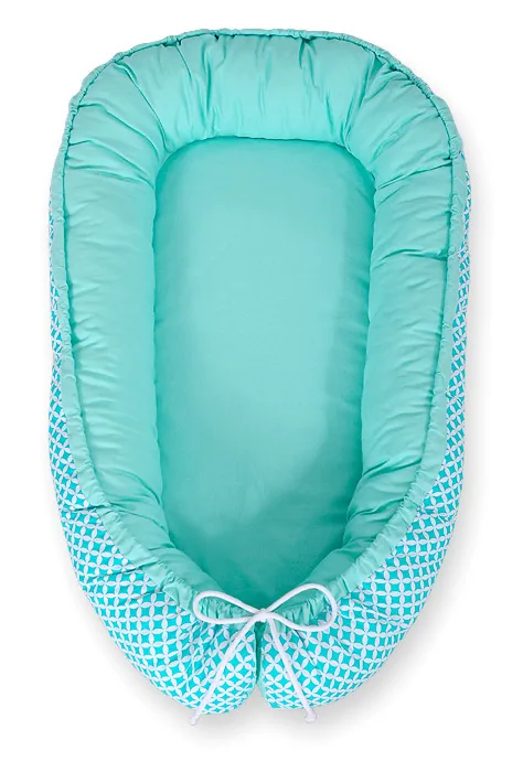 Baby nest double-sided Premium Cocoon for infants BOBONO- Mint rosette 3