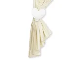 Curtains for baby room- Milo- Teddy Bear with heart white 2